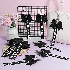 12Pcs Polyester & Rhinestone Keychains&nbsp;KEYC-PH0002-42A