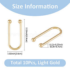 合金ビキニクリップ10個  ブラの留め具交換パーツ  ライトゴールド  59x26x3.5~7mm&nbsp;FIND-FH0009-23LG