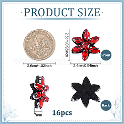 16Pcs Glass Sew On Patches&nbsp;PATC-FG0003-86B