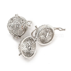 Filigree Round Brass Cage Pendants&nbsp;KK-D389-01P-A