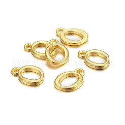 金メッキ合金文字ペンダント  ラックめっき  カドミウムフリー＆鉛フリー  文字.o  14x9x2mm  穴：1.5mm&nbsp;PALLOY-J718-01G-O