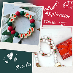 30Pcs 3 Styles Round with Christmas Theme Pattern Silicone Focal Beads&nbsp;SIL-SC0002-97A