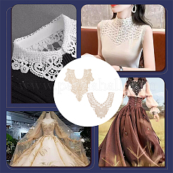 2個 2スタイル ポリエステル コンピューター刺繍カラー  取り外し可能なレースのネックライントリム  服飾材料  ミックスカラー  330~470x340~400x1~1.5mm  1個/スタイル&nbsp;DIY-BC0006-62