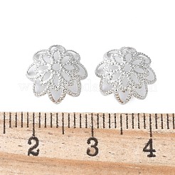 真鍮の派手なビーズキャップ  鉛フリーとニッケルフリー  花  プラチナ  10x4mm&nbsp;KK-EC1166-P