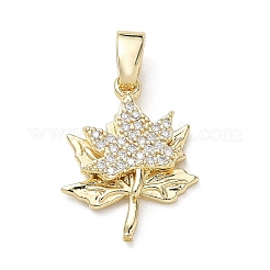 Brass Micro Pave Clear Cubic Zirconia Pendants&nbsp;KK-A299-17G