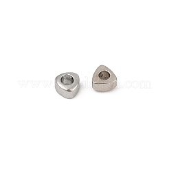 真鍮製スペーサービーズ  三角形  プラチナメッキ  2.5x2.5x1.3mm  穴：1mm&nbsp;KK-D375-12P
