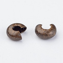 真鍮製つぶし玉カバーカシメ玉カバー  アンティークブロンズ  直径3mm  穴：1mm&nbsp;KK-K145-01AB-NF