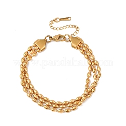 304 Stainless Steel Beads Multi-strand Bracelets&nbsp;LS-BJEW-K287-01G