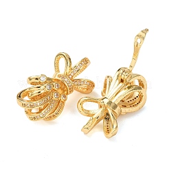 Brass Micro Pave Cubic Zirconia Twister Clasps&nbsp;KK-K422-11G