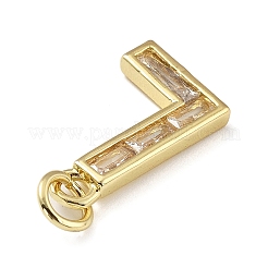 Brass Micro Pave Cubic Zirconia Pendants&nbsp;KK-V014-01G-12