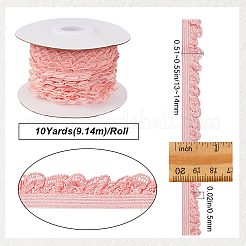 10 Yards Polyester Elastic Lace Trim&nbsp;SRIB-WH0011-121D