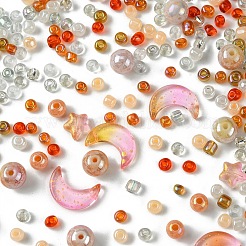 DIYビーズジュエリー作りの発見キット  ガラス、シード、アクリルビーズを含む  ミックスカラー  4mm&nbsp;DIY-YW0008-65