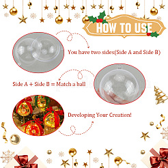 10Pcs Transparency Acrylic Christmas Balls Pendants&nbsp;DIY-CP0013-38B
