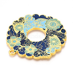 Rack Plating Alloy Enamel Big Pendants&nbsp;ENAM-N056-394C-G