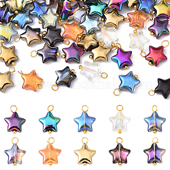 10Pcs Glass Pendants&nbsp;PALLOY-YW00065-01