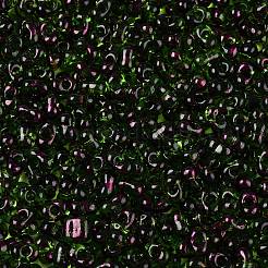 ピカソのスプレー塗装ガラスシードビーズ  ピーナッツ  濃い緑  6x4x3mm  穴：1.2mm  約4000個/ポンド&nbsp;SEED-T006-04-17
