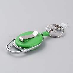 格納式合金キーホルダーバッジホルダー  ABS プラスチックキーホルダーバッジリール  ライムグリーン  11cm&nbsp;KEYC-WH0021-49P-05