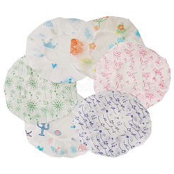 6Pcs 6 Styles PE Waterproof Shower Caps&nbsp;AJEW-TAD0001-03