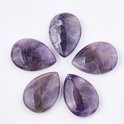 天然石アメジストペンダント  ティアドロップ  34~35.5x24~25x9mm  穴：1mm&nbsp;G-S336-72E
