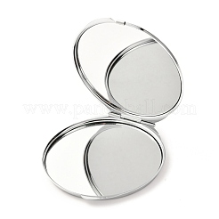 DIYの鉄製の化粧鏡  レジンDIY用  フラットラウンド  ステンレス鋼色  7.7x7.25x0.8cm  穴：1.6mm  トレイ：65mm&nbsp;DIY-L056-02P