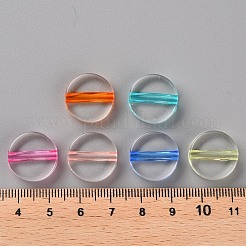 透明なアクリルビーズ  フラットラウンド  ミックスカラー  16x5mm  穴：2.8mm&nbsp;X-TACR-S154-09A