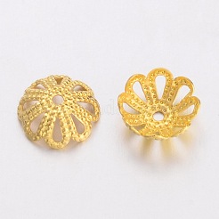 真鍮製ビーズキャップ  カドミウムフリー＆鉛フリー  マルチ花弁  18KGP本金メッキ  7x2.5mm  穴：1mm&nbsp;EC131-G
