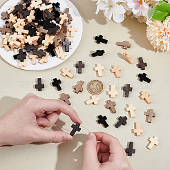 200色の木製ペンダント5個  クロス  ミックスカラー  21~22x14~15x4~5mm  穴：1.8mm&nbsp;WOOD-UN0001-13