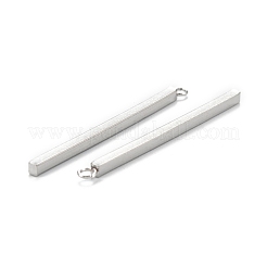 変色しにくい304ステンレススチールペンダント  直方体の  ステンレス鋼色  38x3x2mm  穴：1.6mm&nbsp;STAS-Z034-17H-P