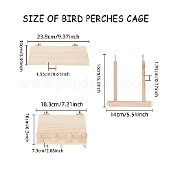 鳥オウムハムスターのおもちゃ  木製クロールスイングはしごプラットフォーム踏み台  鳥小動物用  アンティークホワイト  23.8x10x1.55cm  3個/セット&nbsp;AJEW-WH0114-41