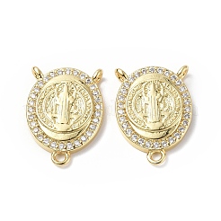 Eco-Friendly Rack Plating Brass Micro Pave Cubic Zirconia Chandelier Components Links&nbsp;KK-F845-12G