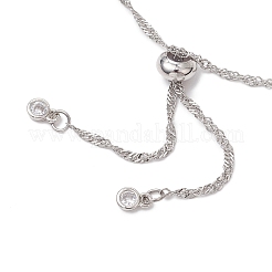 304 ステンレス シンガポール チェーン スライダー ブレスレット 作成  ステンレス鋼色  9-7/8インチ（25cm）  穴：3mm&nbsp;AJEW-JB01328-02
