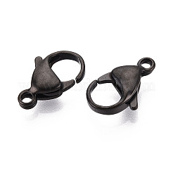 304ステンレススチール製ロブスタークロウ留め金  ガンメタ色  17x10.6x4.5mm  穴：2mm&nbsp;STAS-T065-17mm-34B
