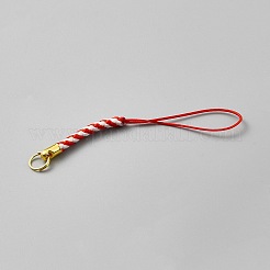 編組ナイロンコード携帯ストラップ  レッド  8.3cm&nbsp;FIND-WH20004-03E