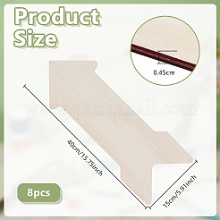 未完成の木製ホームディスプレイ装飾4個  矢印の形状  ベージュ  400x4.5x150mm&nbsp;WOOD-WH0050-075
