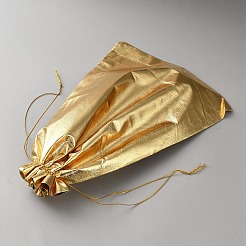 布製の巾着袋  ジュエリー収納袋  長方形  ゴールド  30x20.3x0.07cm&nbsp;ABAG-WH0040-28