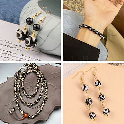 36Pcs 4 Styles Tibetan Style dZi 3-Eye Beads&nbsp;G-TA0002-68
