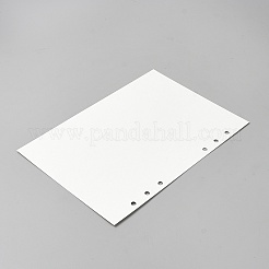 20リングバインダースクラップブック用ルーズリーフアルバムページ用紙6枚  長方形  ホワイト  210x142x0.5mm  穴：5mm&nbsp;OFST-WH0004-083
