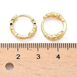 中空ハートの真鍮フープピアス  ラックめっき  鉛フリー＆カドミウムフリー  長持ちメッキ  18KGP本金メッキ  13x14x5mm&nbsp;EJEW-Z102-16G