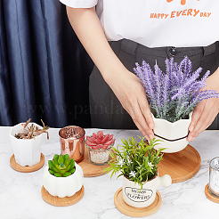竹丸植物受け皿  植木鉢トレイ  屋内および屋外の植物用  砂茶色  65~155x9~10mm  内径：55~145mm  6個/セット&nbsp;AJEW-GA0001-97