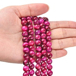 Natural Rose Tiger Eye Beads Strands&nbsp;G-G099-8mm-3