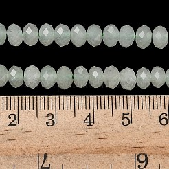 天然石グリーンアベンチュリンビーズ連売り  多面カット  ロンデル  ダークシーグリーン  5.5~6.5x4.5mm  穴：1mm  約91~94個/連  15.35''（39cm）〜15.43''（39.2cm）&nbsp;G-D344-A33-01