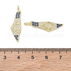 Brass Micro Pave Marine Blue Cubic Zirconia Pendants&nbsp;KK-CBA56EF-04G