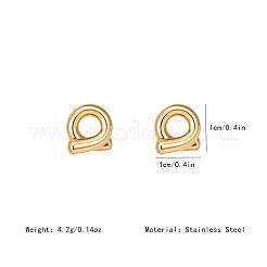 女性用304ステンレススチールスタッドピアス  ツイスト  18KGP本金メッキ  10x10mm&nbsp;MG2495