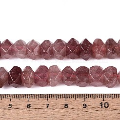 天然石ストロベリークォーツビーズ連売り  ナゲット  多面カット  7~8x10~14x10~14mm  穴：1mm  約50~53個/連  14.96~15.55''（38~39.5センチメートル）&nbsp;G-D091-A33