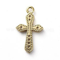 真鍮製マイクロパヴェキュービックジルコニアペンダント  クロス  透明  ミックスカラー  17.5x10x2mm  穴：1.2mm&nbsp;ZIRC-G157-02