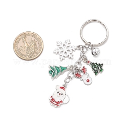 合金エナメル真鍮ベルキーホルダー  304ステンレススチール製金具付き  クリスマステーマ  ステンレス鋼色  90mm&nbsp;KEYC-TA00039