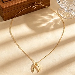 Alloy Wishbone Pendant Necklaces for Women&nbsp;WG326DB-02