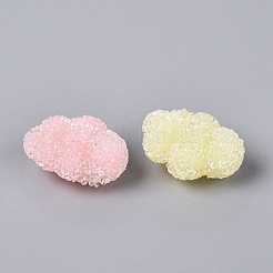 不透明なアクリルビーズ  雲  ラインストーン付き  ミックスカラー  14.5~15x26.5x19mm  穴：1.6~1.8mm&nbsp;OACR-Q201-01A-M