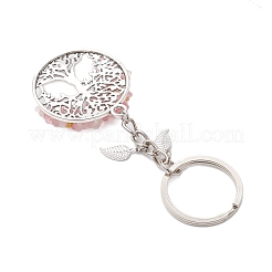 Flat Round with Tree of Life Alloy Keychains&nbsp;KEYC-MZ00039-01