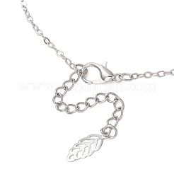 Alloy Flower Pendant Brass Leaf Link Chain Necklaces for Women&nbsp;NJEW-JN05866